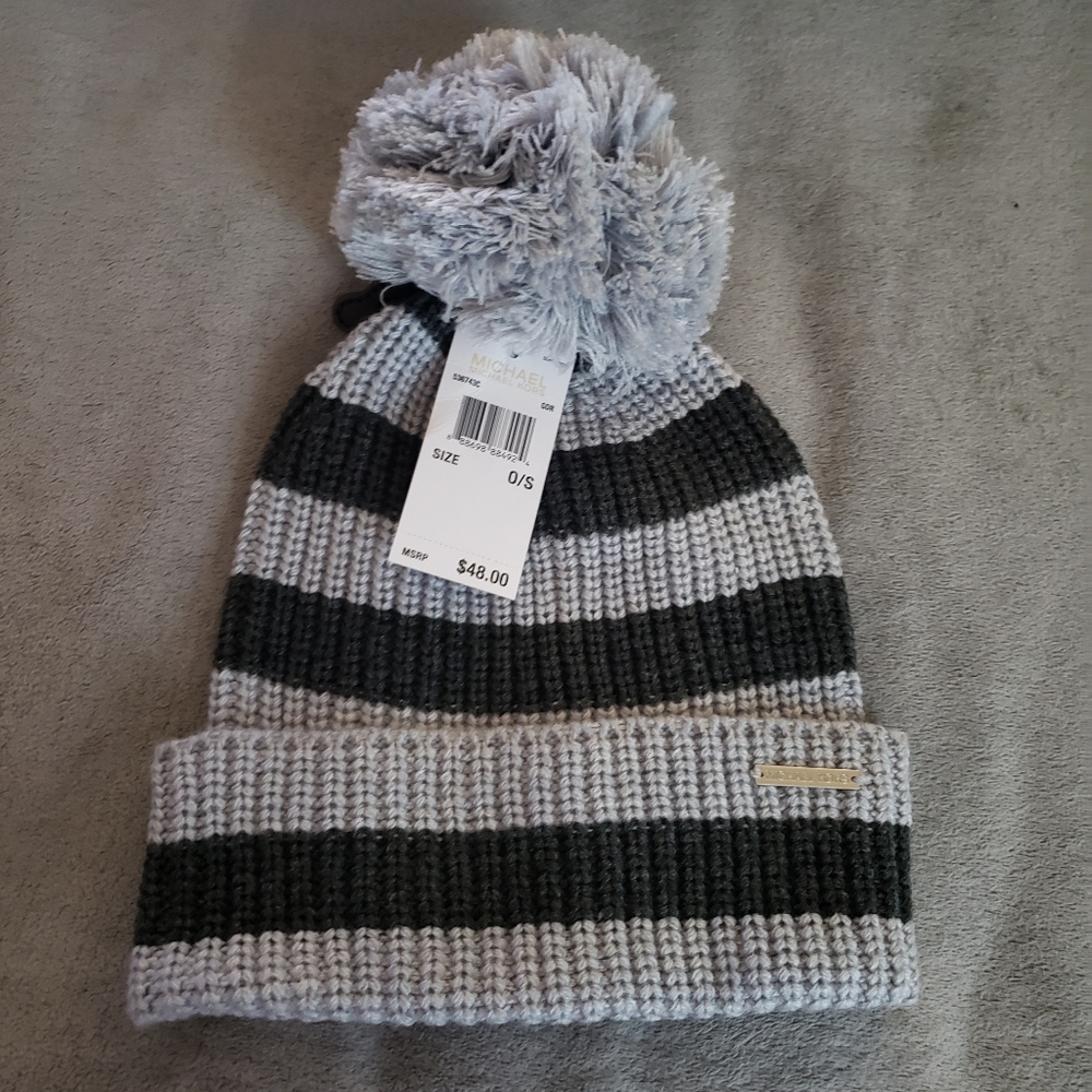Michael Kors Pom Striped Beanie (2 colors avail)